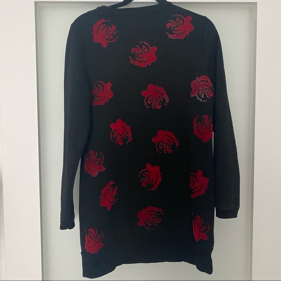 Opening Ceremony Lucky Rose Sweatshirt dress red roses size small - Picture 4 of 9